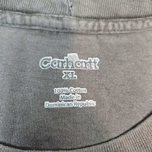Carhartt‎ Distressed Regular Fit Heavyweight Logo Pocket Tee Size XL Men's F102 - Picture 9 of 11